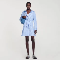 Abito A Camicia A Righe Da Allacciare