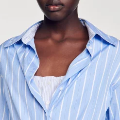 Abito A Camicia A Righe Da Allacciare