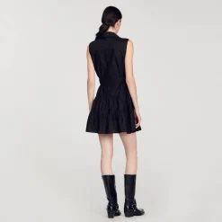 Abito Corto Drappeggiato E Glitterato