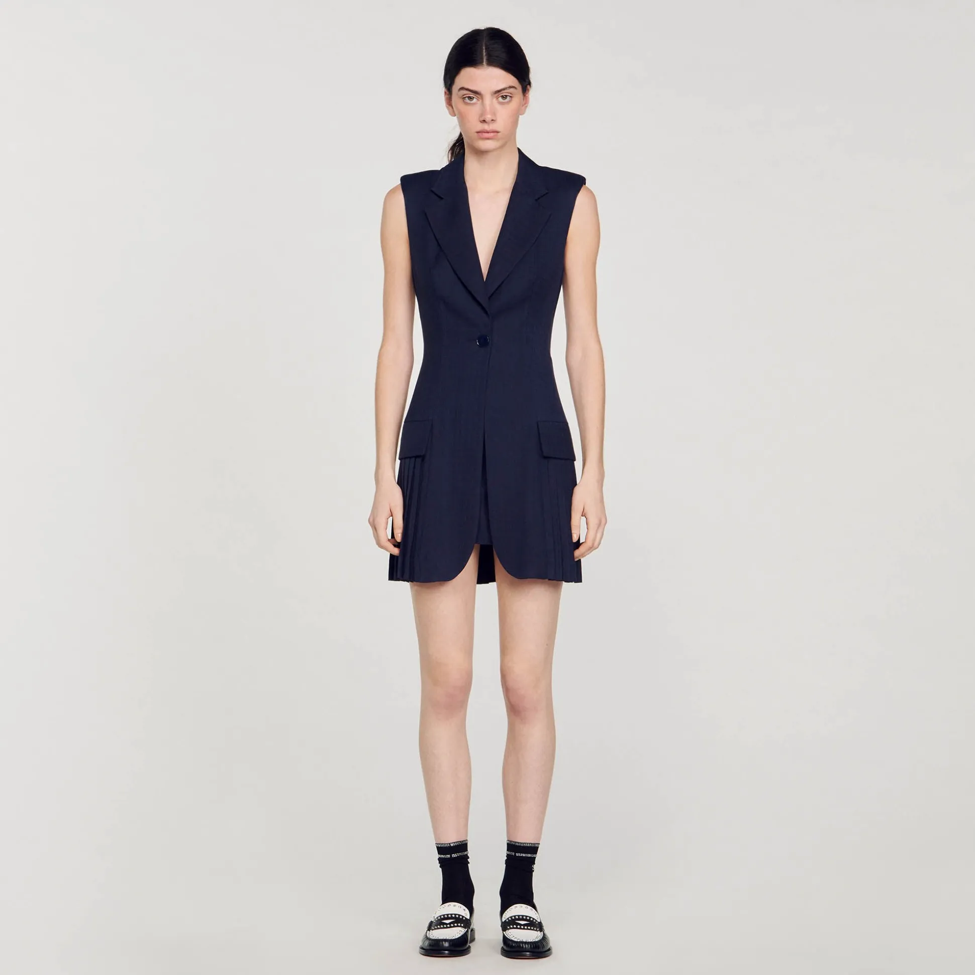 Abito Corto Stile Tailleur A Pieghe