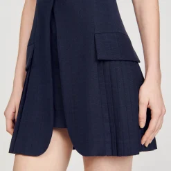 Abito Corto Stile Tailleur A Pieghe