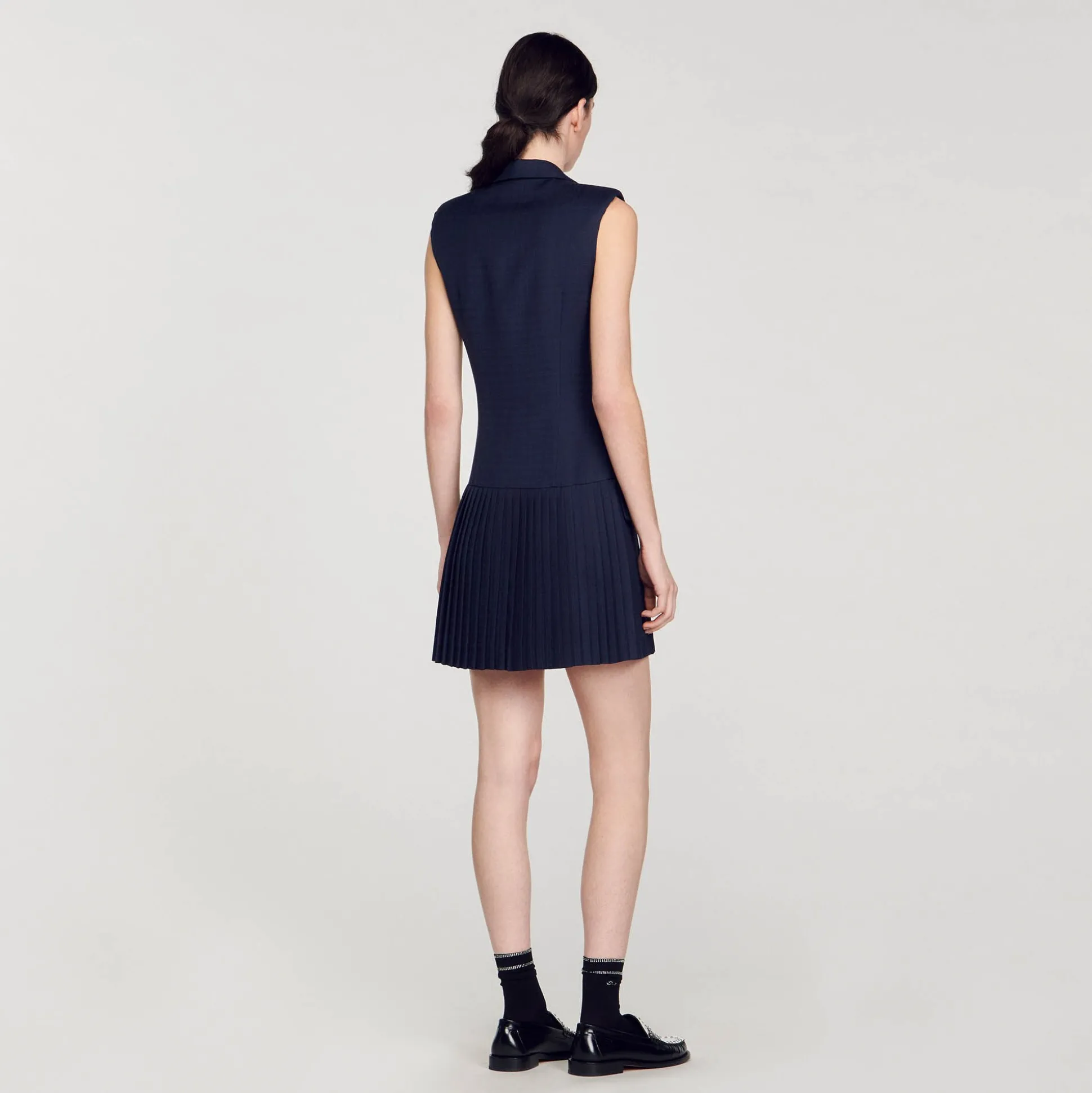 Abito Corto Stile Tailleur A Pieghe