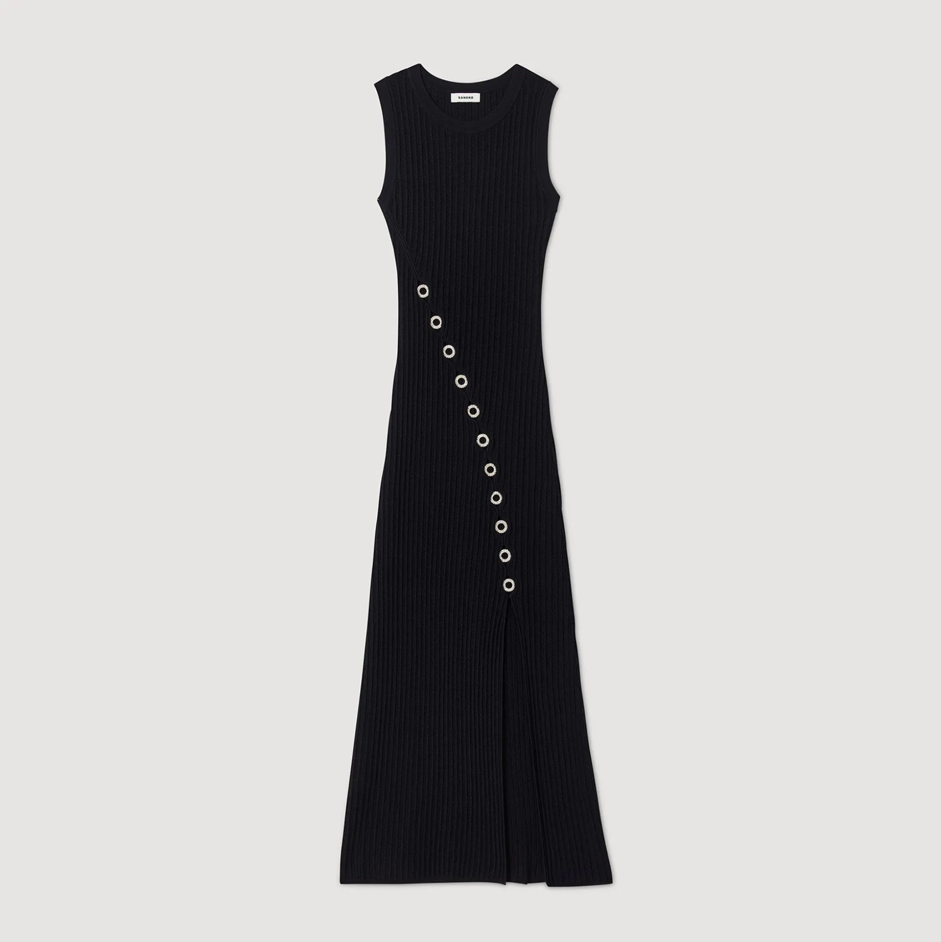 Abito Lungo Con Gioielli In Strass