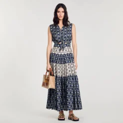 Abito Lungo Con Stampa Paisley