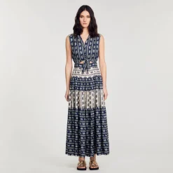 Abito Lungo Con Stampa Paisley