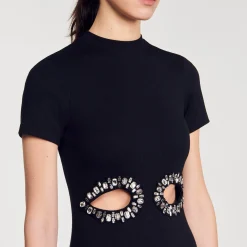 Abito Midi Con Cut-out Glitterati
