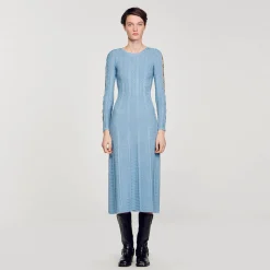 Abito Midi In Maglia A Maniche Lunghe