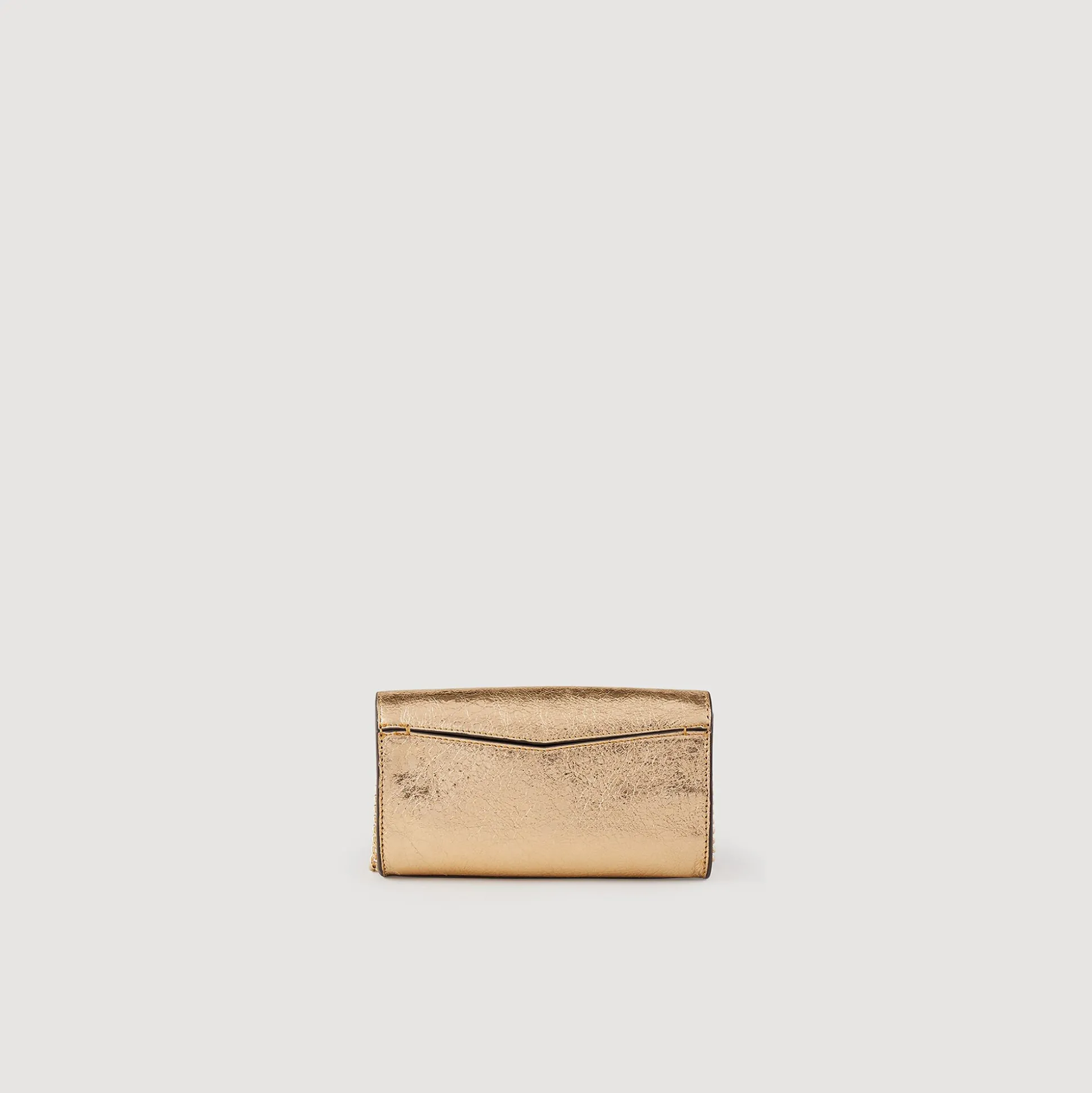 Borsa A Pochette In Pelle Dorata