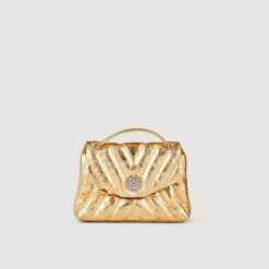 Borsa In Pelle Metallizzata Trapuntata