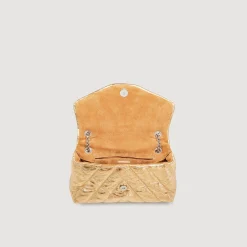 Borsa In Pelle Metallizzata Trapuntata