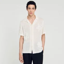 Camicia A Fiori In Maglia