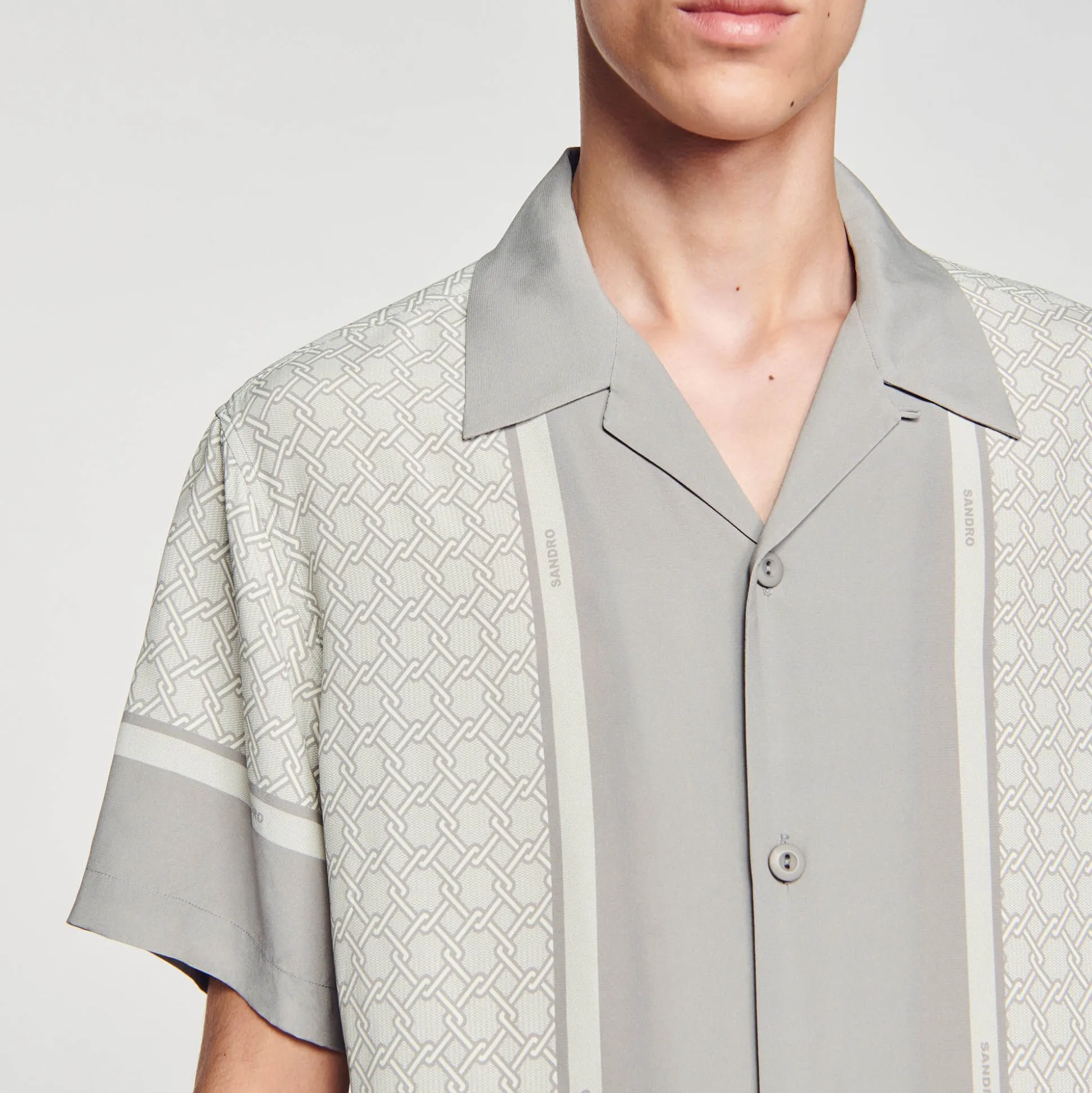 Camicia A Maniche Corte Con Stampa