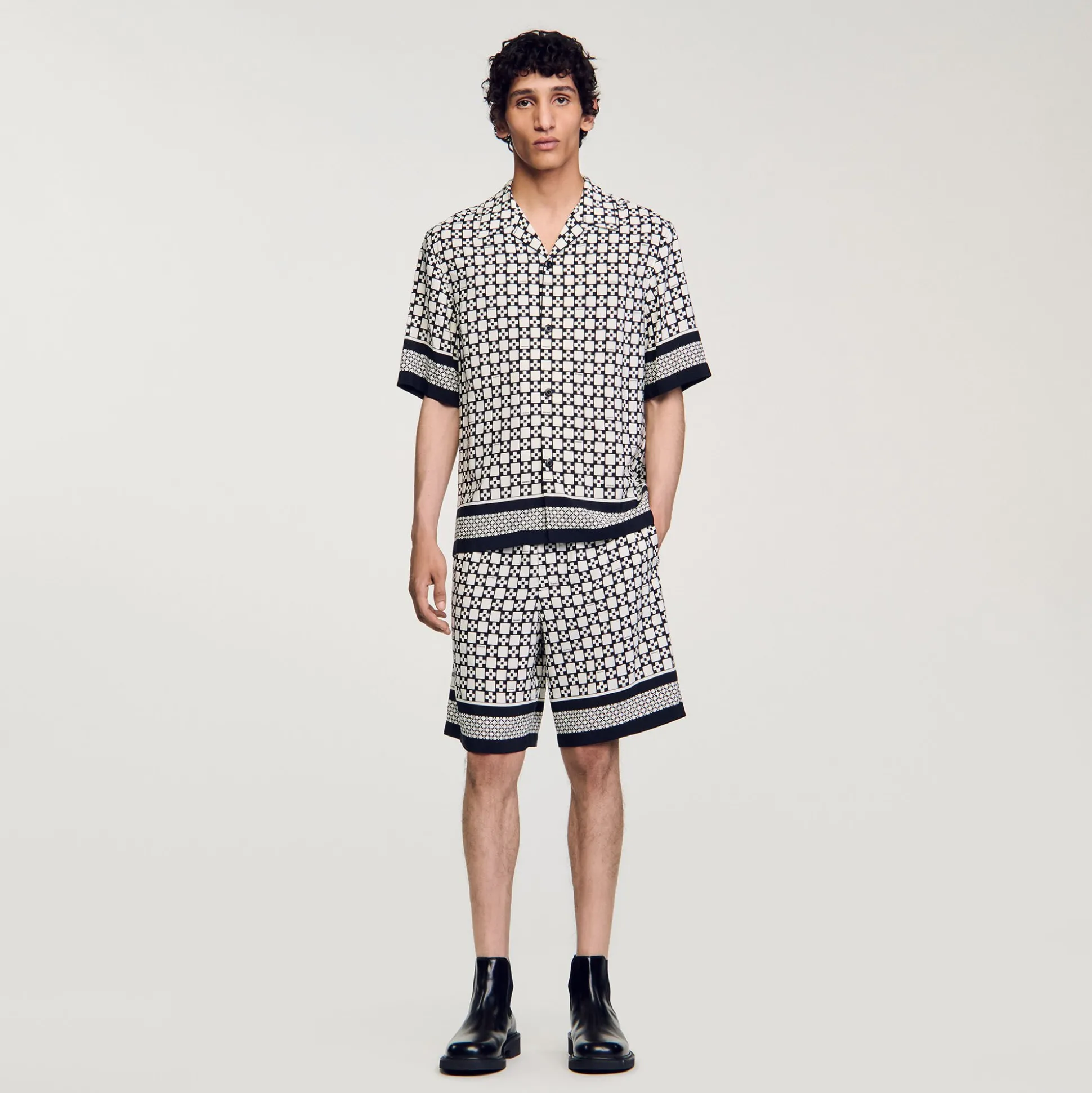 Camicia A Maniche Corte Square Cross