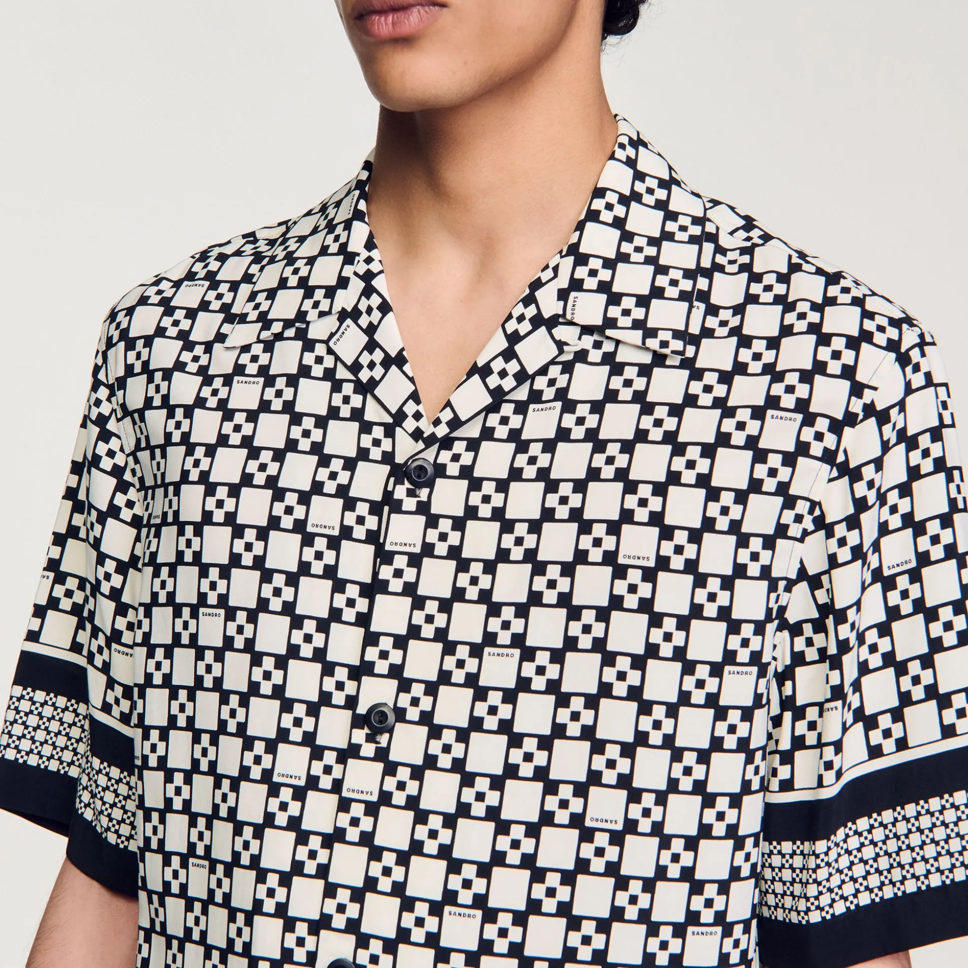 Camicia A Maniche Corte Square Cross
