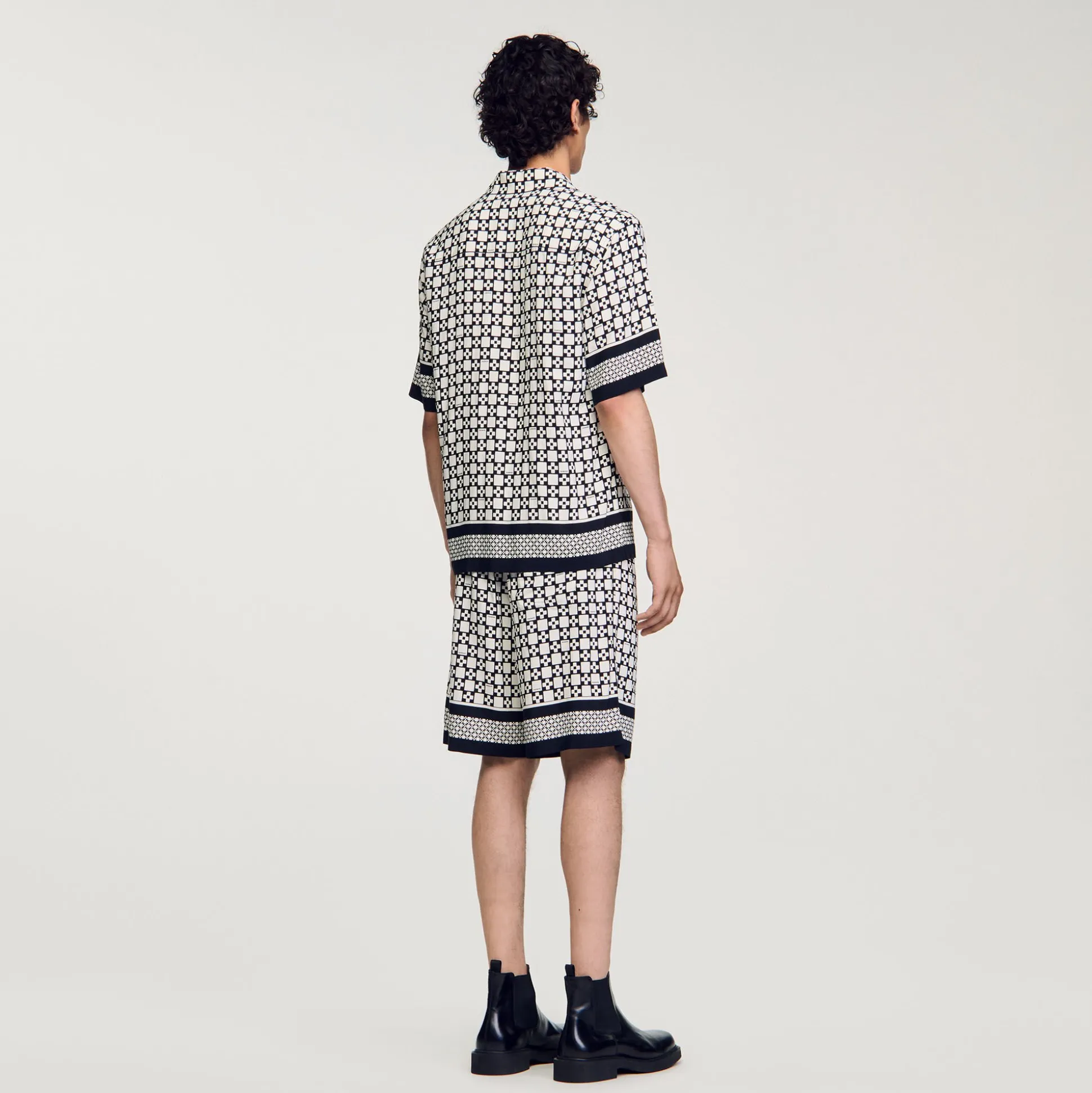 Camicia A Maniche Corte Square Cross