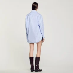 Camicia A Quadri Decorata Con Borchie