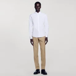 Camicia Aderente In Cotone Stretch