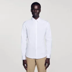 Camicia Aderente In Cotone Stretch