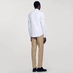 Camicia Aderente In Cotone Stretch