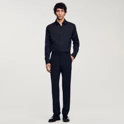 Camicia Aderente In Cotone Stretch