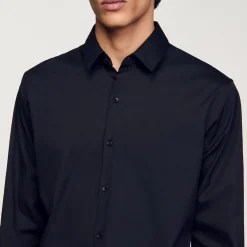 Camicia Aderente In Cotone Stretch