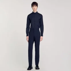 Camicia Aderente In Cotone Stretch