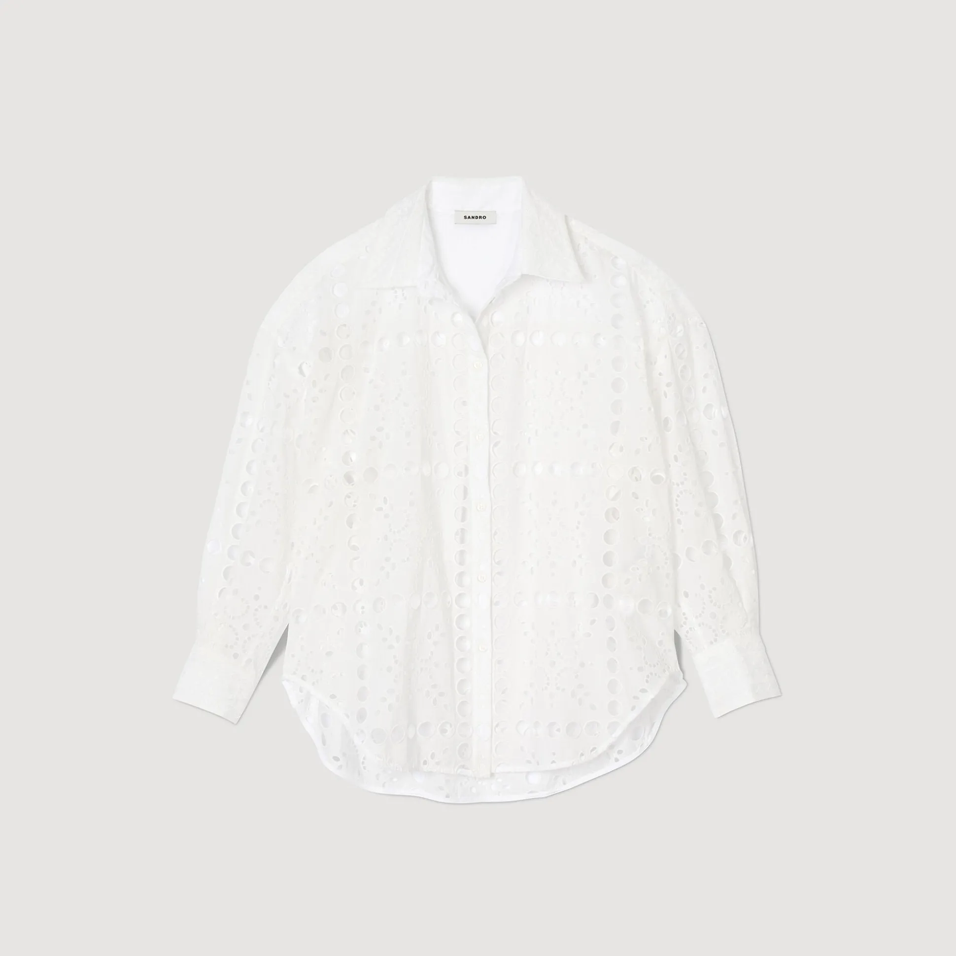 Camicia Con Ricamo Punto Inglese