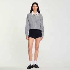 Camicia Corta Con Carré Glitterato