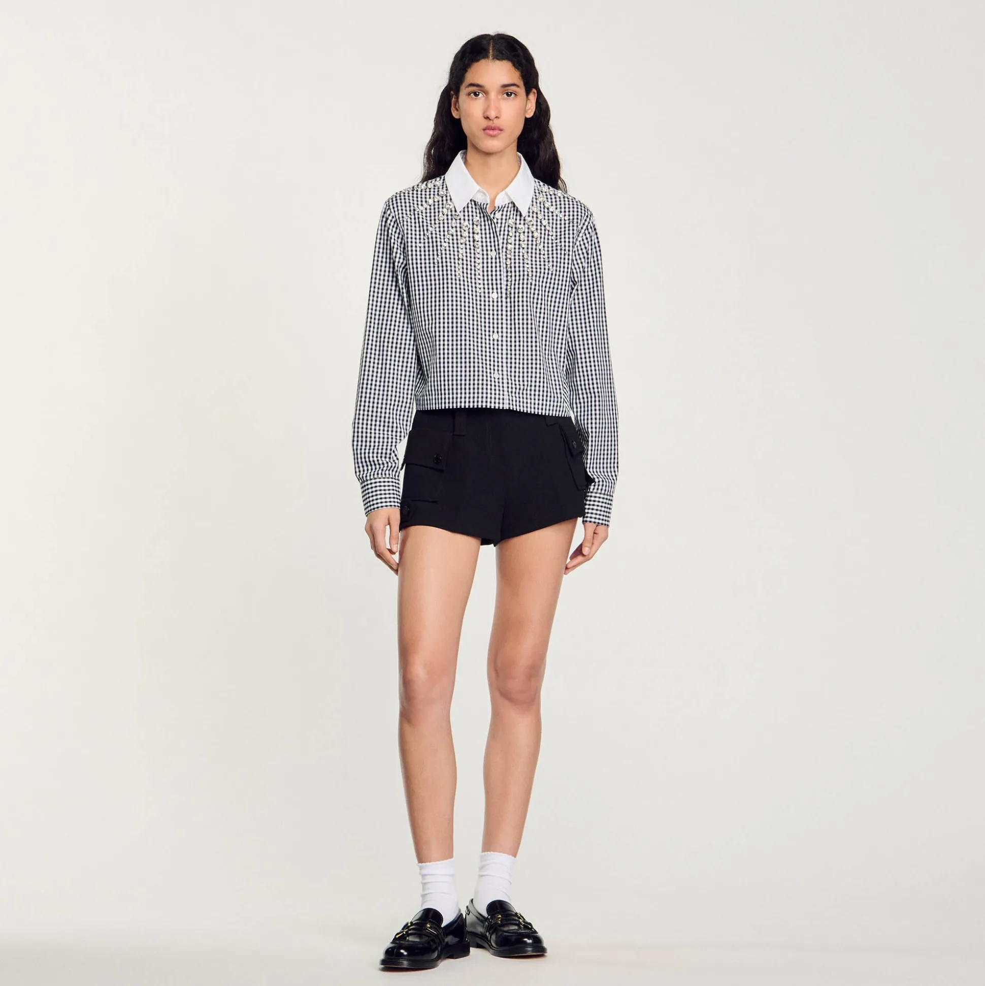Camicia Corta Con Carré Glitterato
