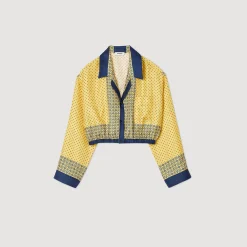 Camicia Corta En Seta Con Stampa