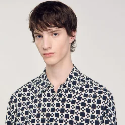 Camicia Fluida Con Stampa Square Cross