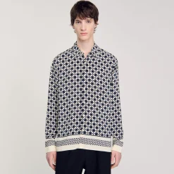 Camicia Fluida Con Stampa Square Cross