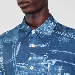 Camicia In Cotone Con Stampa Patchwork
