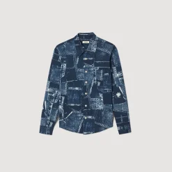 Camicia In Cotone Con Stampa Patchwork
