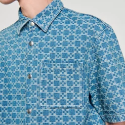 Camicia In Denim Square Cross