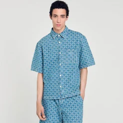 Camicia In Denim Square Cross