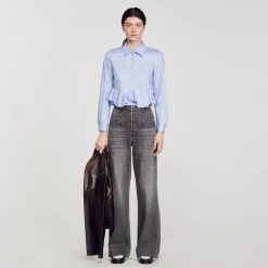 Camicia In Popeline A Righe