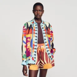 Camicia In Seta Con Stampa