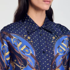Camicia In Seta Con Stampa