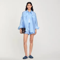 Camicia Larga In Raso