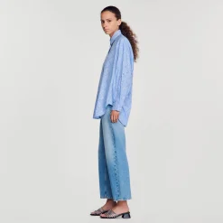 Camicia Oversize Con Strass