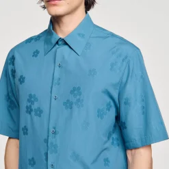 Camicia Oversize Jacquard A Fiori
