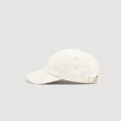 Cappellino In Tela Con Lettere Ricamate