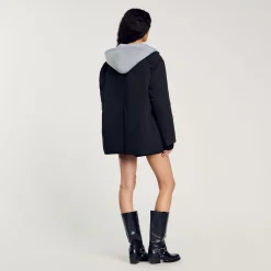Cappotto Con Cappuccio A Contrasto