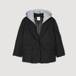 Cappotto Con Cappuccio A Contrasto