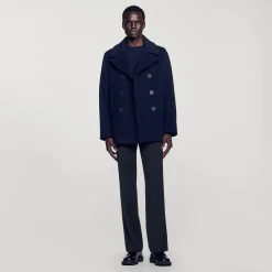 Cappotto Dritto In Misto Lana