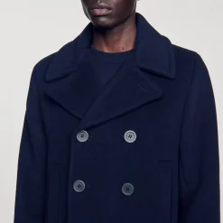 Cappotto Dritto In Misto Lana