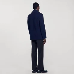 Cappotto Dritto In Misto Lana