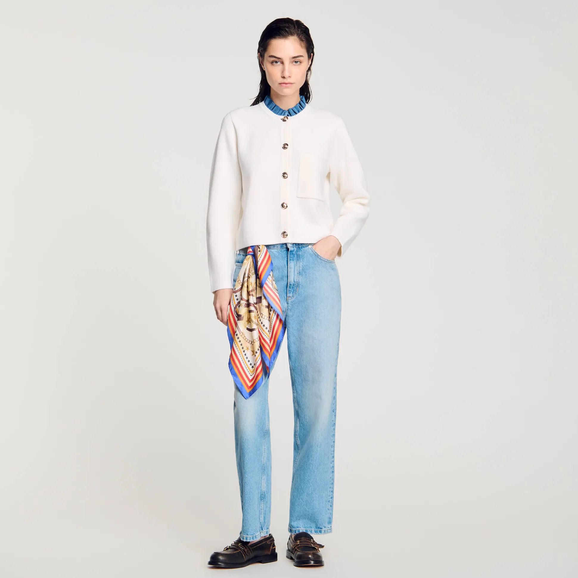 Cardigan A Collo Alto