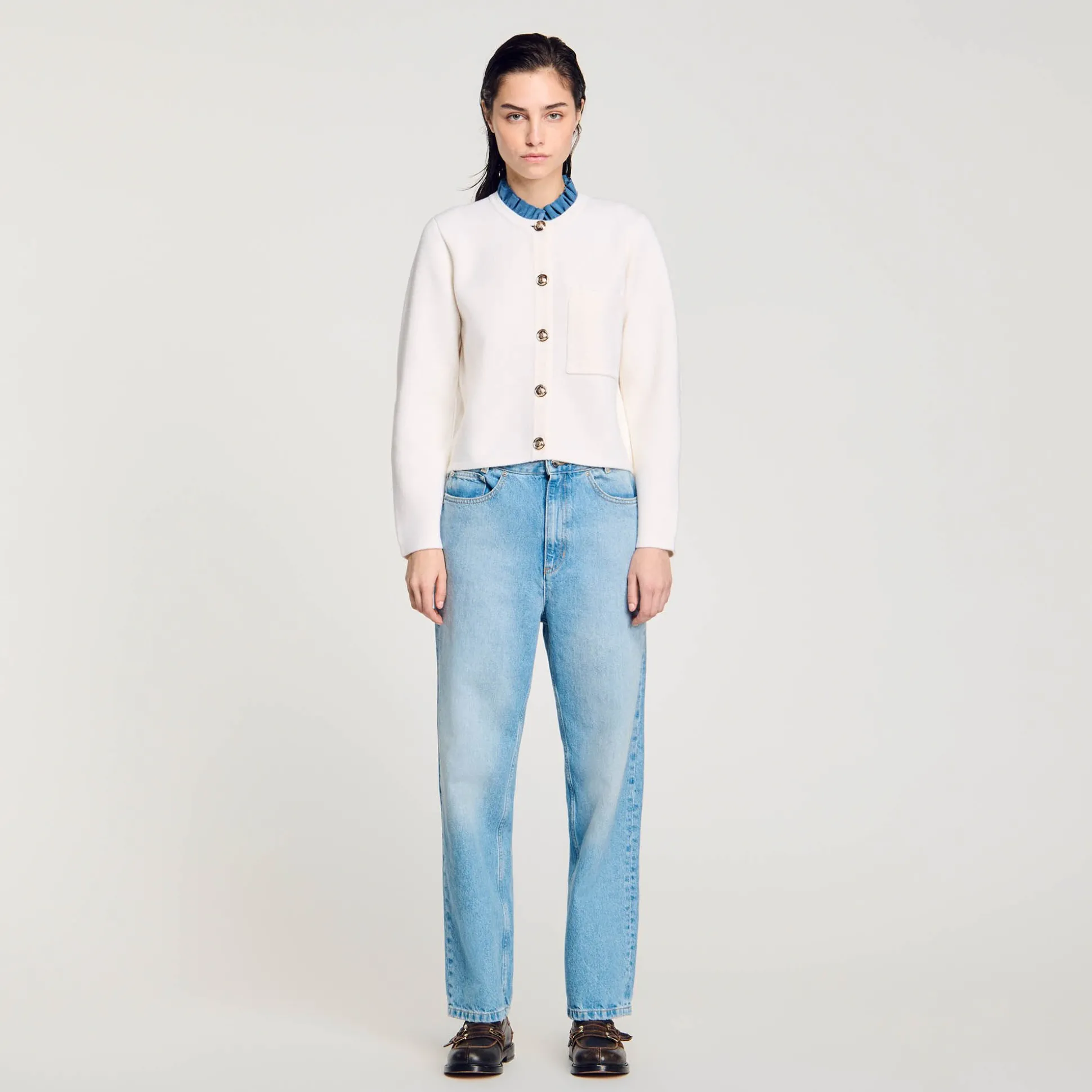 Cardigan A Collo Alto